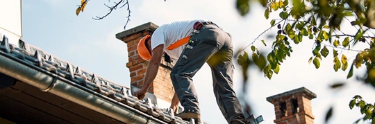 Man working on the roof